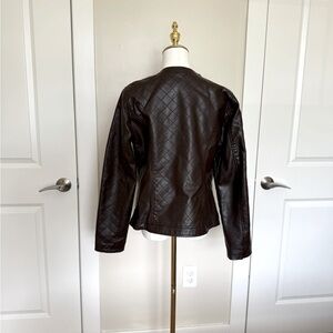 Quilted Brown Leather Jacket NYCO